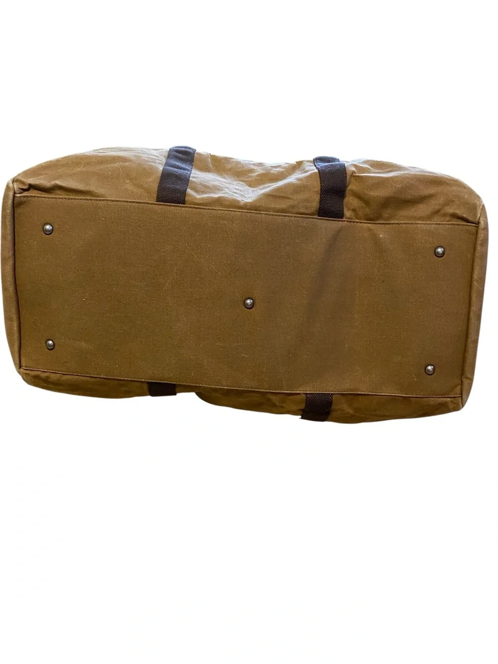 Newhey Waxed Canvas & Leather Weekend Duffel Bag in Tan
